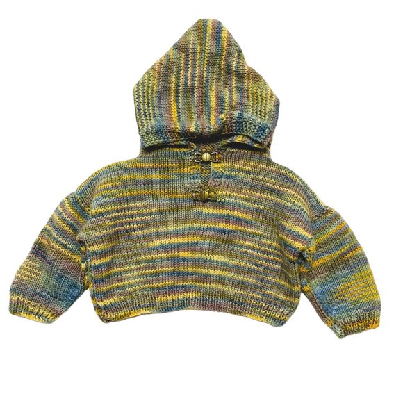 Other - Handknit Multicolour Sweater w/ Brass Hook Closure